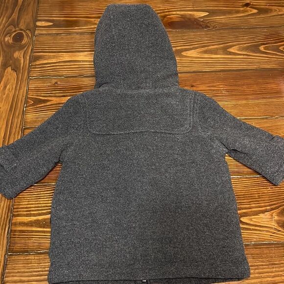 NWT Janie and Jack Dark Gray and Black Hooded Winter Toggle Pea Coat - Picture 9 of 13